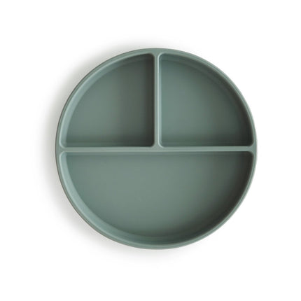Mushie Baby Bordje Silicone Cambridge Blue koop je bij Babywinkel