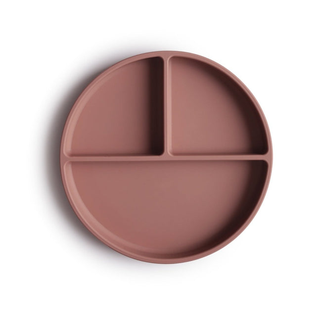 Mushie Baby Bordje Silicone Cloudy Mauve koop je bij Babywinkel