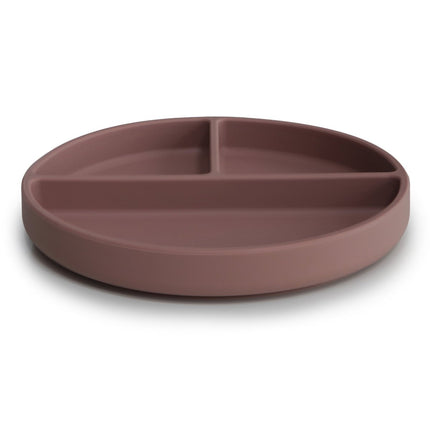 Mushie Baby Bordje Silicone Cloudy Mauve koop je bij Babywinkel