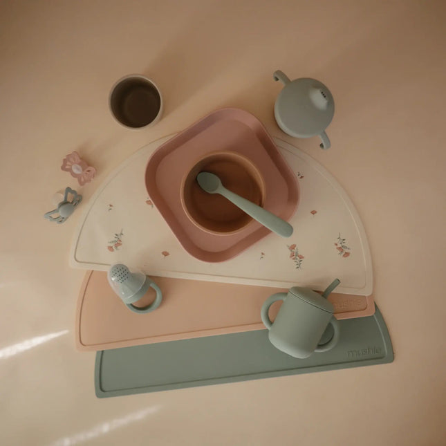 Mushie Baby Bordje Vierkant Blush 2st koop je bij Babywinkel