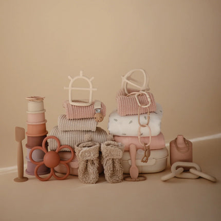 Mushie Baby Sweater Chunky Knit Blush koop je bij Babywinkel