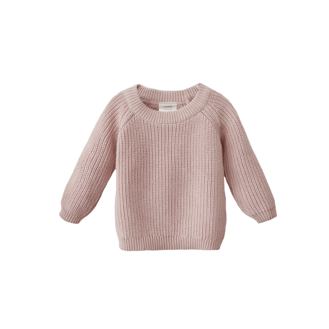 Mushie Baby Sweater Chunky Knit Blush koop je bij Babywinkel
