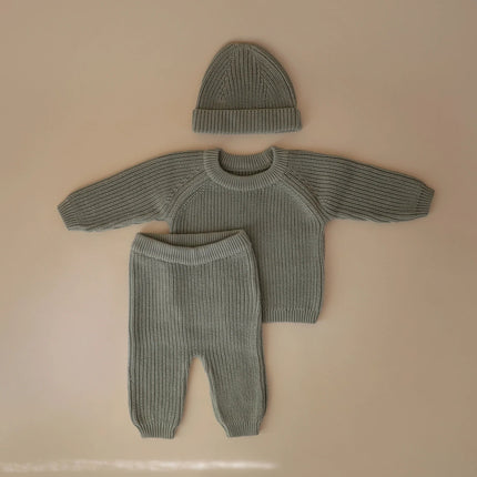 Mushie Baby Sweater Chunky Knit Light Mint koop je bij Babywinkel