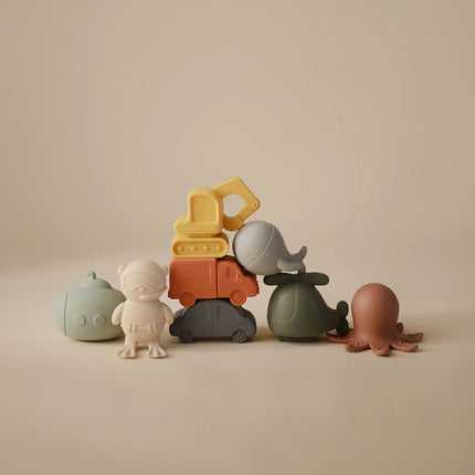 Mushie Badspeelgoed Voertuigen 4St koop je bij Babywinkel