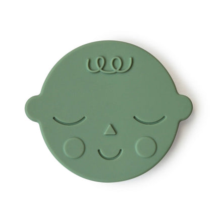 Mushie Bijtring Gezichtje Pistachio koop je bij Babywinkel