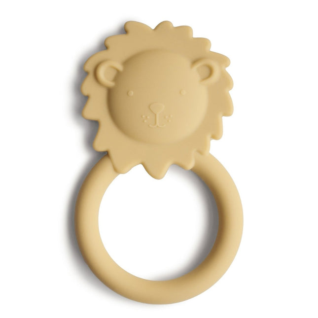 Mushie Bijtring Leeuw Soft Yellow koop je bij Babywinkel