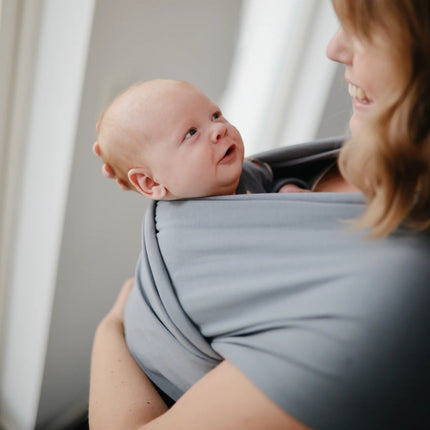 Mushie Draagdoek Gray Melange koop je bij Babywinkel
