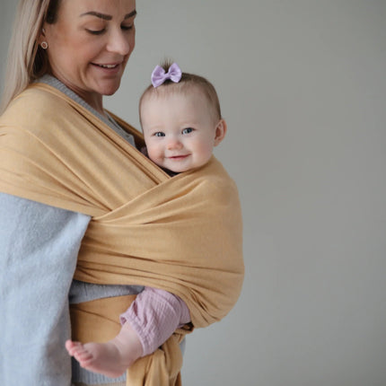 Mushie Draagdoek Mustard Melange koop je bij Babywinkel