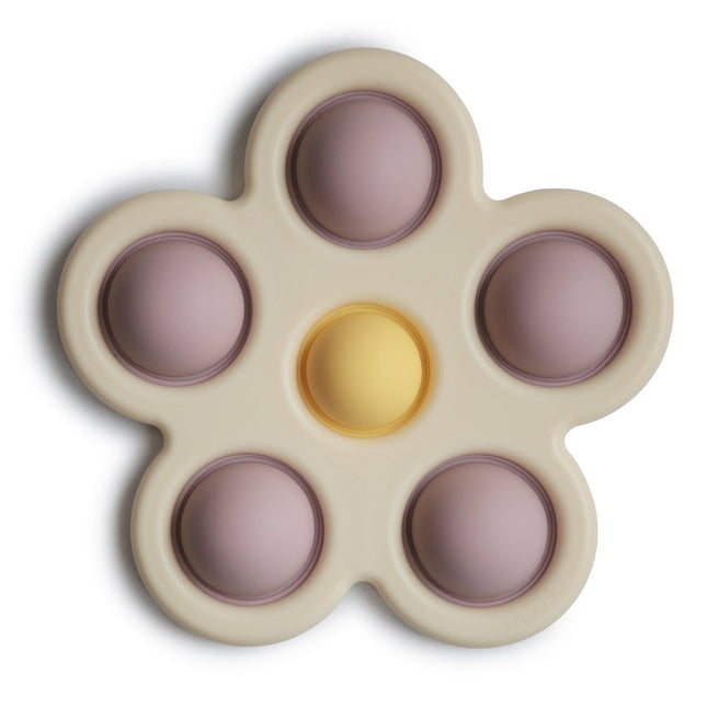 Mushie Educatief Speelgoed Druk Bloem Soft Lilac/Daffodil/Ivory koop je bij Babywinkel