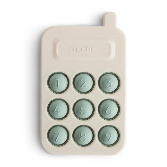 Mushie Educatief Speelgoed Druk Telefoon Cambridge Blue koop je bij Babywinkel
