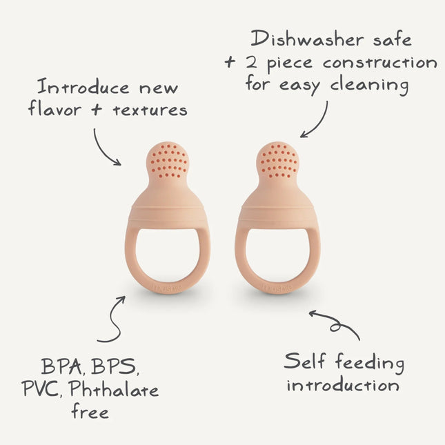 Mushie Fopspeen Fresh Food Feeder Blush Silicone 2St koop je bij Babywinkel