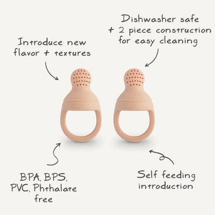 Mushie Fopspeen Fresh Food Feeder Cambridge Blue Silicone 2St koop je bij Babywinkel