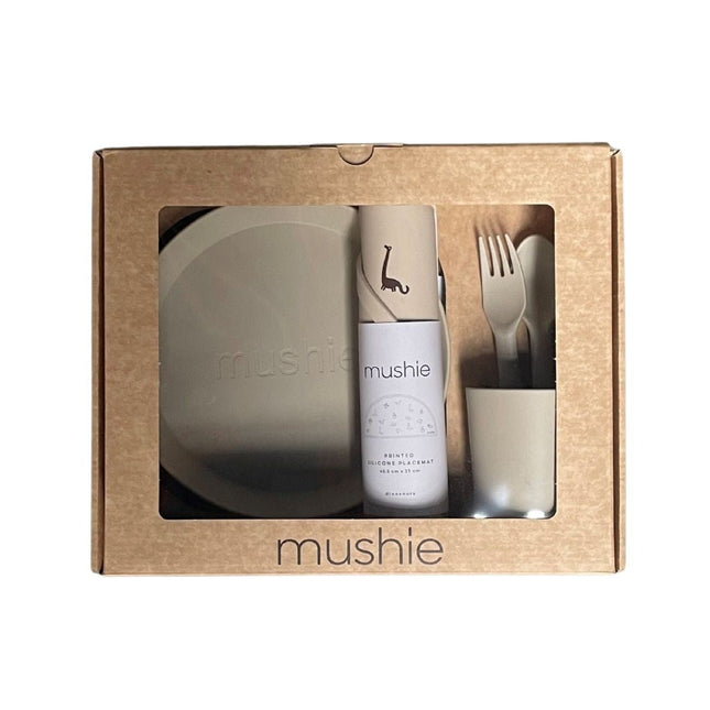Mushie Giftbox Kinderservies Set Rond Vanilla koop je bij Babywinkel