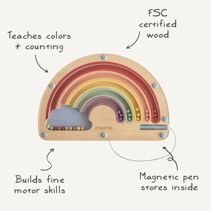 Mushie Houten Magnetisch Regenboogdoolhof koop je bij Babywinkel