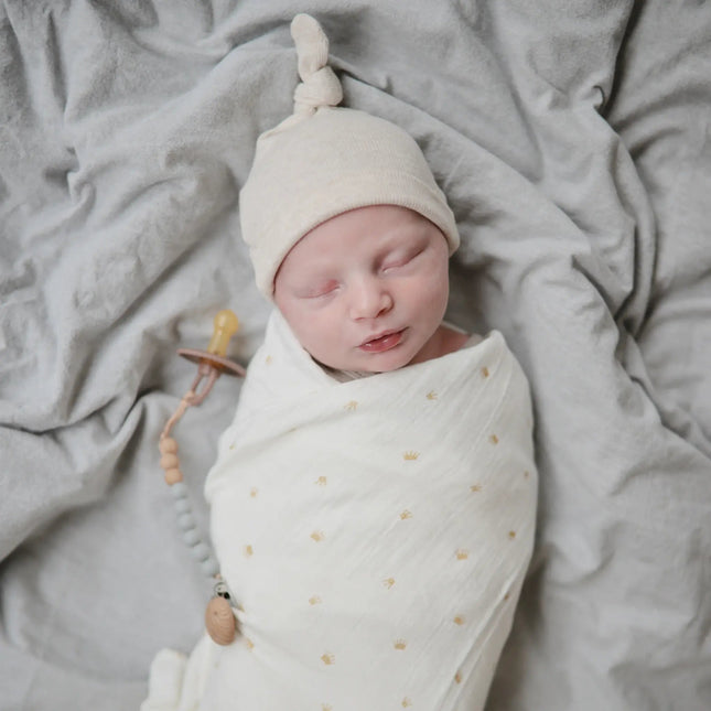 Mushie Hydrofiele Doek Crowns 120cm koop je bij Babywinkel