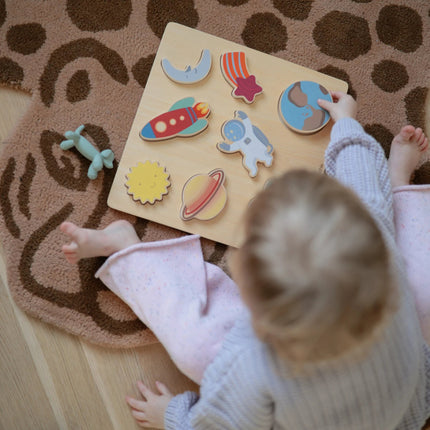 Mushie Puzzel Wooden Space koop je bij Babywinkel