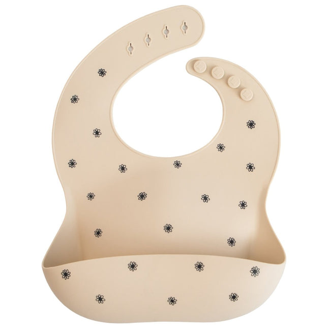 Mushie Slabbetje Black Daisy koop je bij Babywinkel