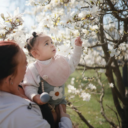 Mushie Slabbetje Blush/Pink Floral 2St koop je bij Babywinkel