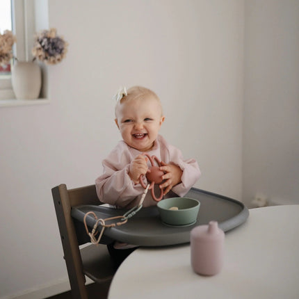 Mushie Slabbetje Lange Mouwen Blush koop je bij Babywinkel