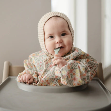 Mushie Slabbetje Lange Mouwen Pastel Blooms koop je bij Babywinkel