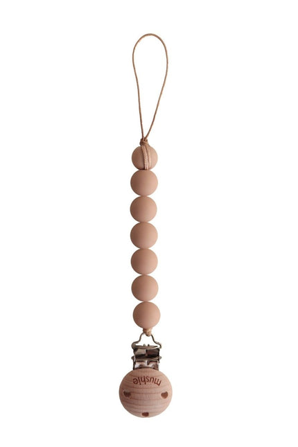 Mushie Speenkoord Halo Pale Taupe koop je bij Babywinkel