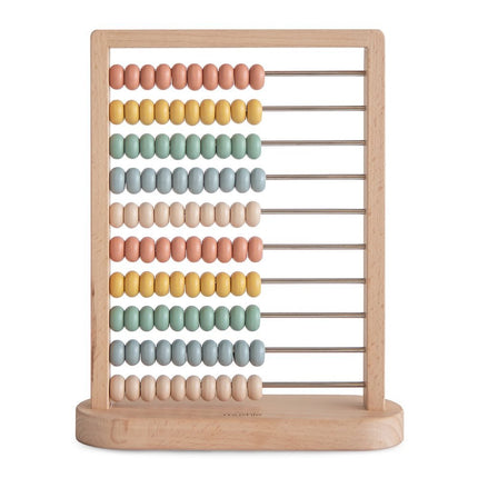 Mushie Telraam Gekleurd Hout koop je bij Babywinkel
