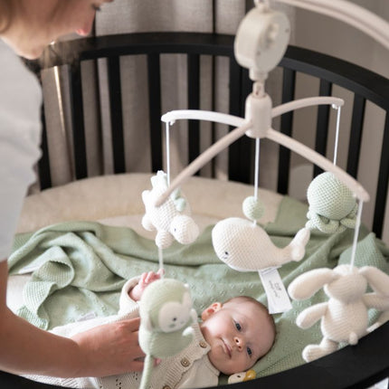 Baby's Only Muziekmobiel Animals Laurel Green/Warm Linen koop je bij Babywinkel
