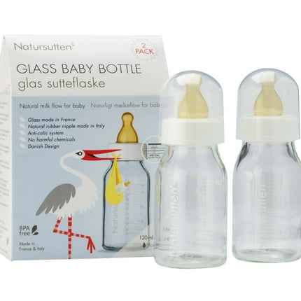 Natursutten Babyfles Glas Set 120Ml 2 delig koop je bij Babywinkel