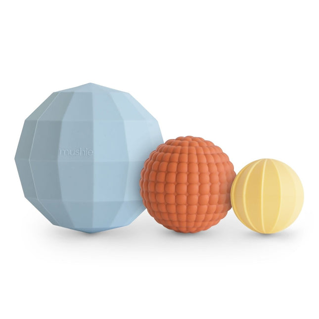 Mushie Speelbal Met Textuur 3St koop je bij Babywinkel