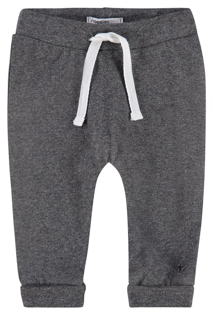 Noppies Baby Broekje Met Koord In Taille Dark Grey Melange koop je bij Babywinkel
