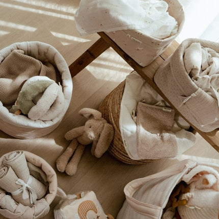 Little Dutch Opbergmand Pure Soft Beige Stripe Groot koop je bij Babywinkel