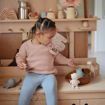 Mushie Speenkoord Blush / Cream Linen 2St koop je bij Babywinkel
