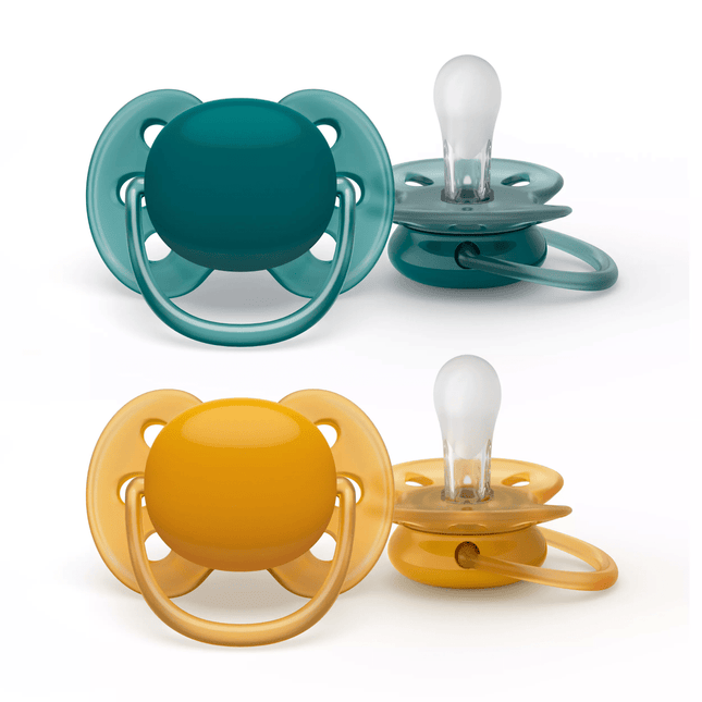 Philips Avent Fopspeen Soft +6 Mnd Groen/Geel 2st koop je bij Babywinkel