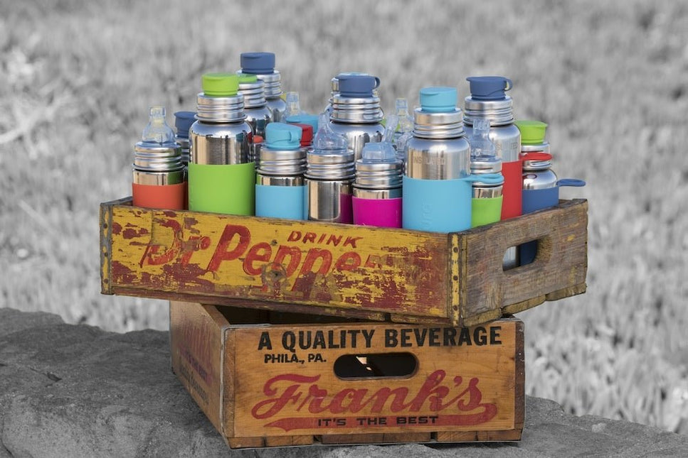 Pura Babyfles Rvs 260Ml Set Blauw 4 delig koop je bij Babywinkel