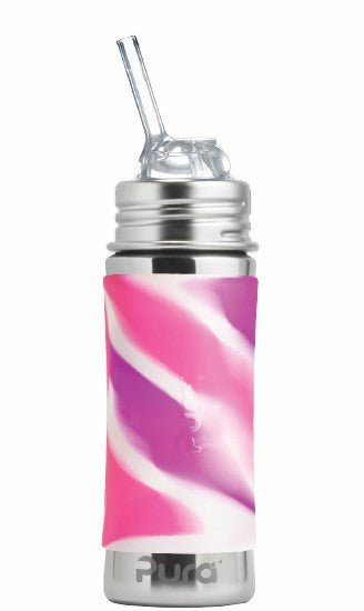 Pura Rietjesbeker Pink Swirl 325Ml Rvs koop je bij Babywinkel