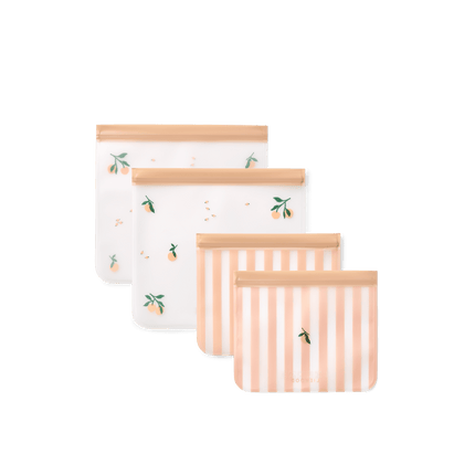 Rebus Reusable Food Bags 4 - Pack Peach Sea Shell koop je bij Babywinkel