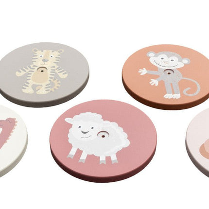 JeP Kids Houten Speelgoed Ring Gooien Taupe/Pink koop je bij Babywinkel