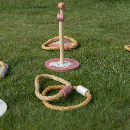 JeP Kids Houten Speelgoed Ring Gooien Taupe/Pink koop je bij Babywinkel