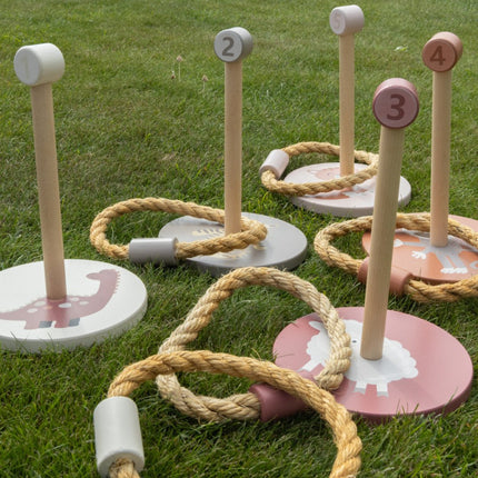 JeP Kids Houten Speelgoed Ring Gooien Taupe/Pink koop je bij Babywinkel