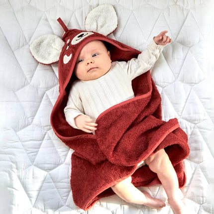 Roommate Badcape Baby Rode Panda koop je bij Babywinkel