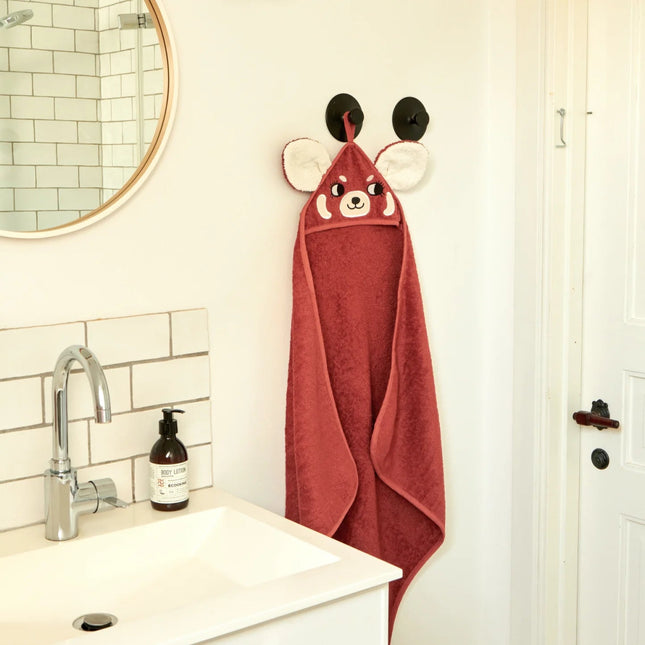 Roommate Badcape Baby Rode Panda koop je bij Babywinkel