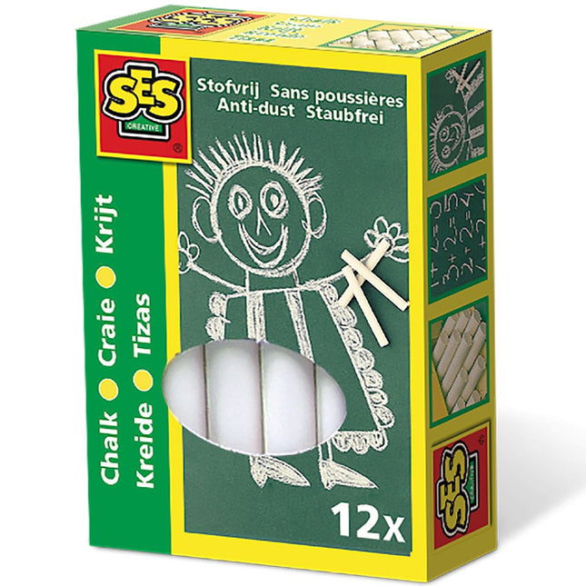 SES Creative Krijtjes Wit 12 Stuks koop je bij Babywinkel