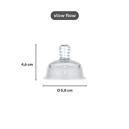 Set flesspeen Mepal Mio 2 - delig slow flow - transparant koop je bij Babywinkel