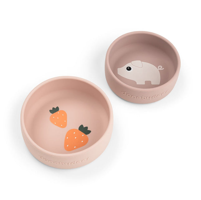 Siliconen kommen set 2 stuks Pigee Powder koop je bij Babywinkel