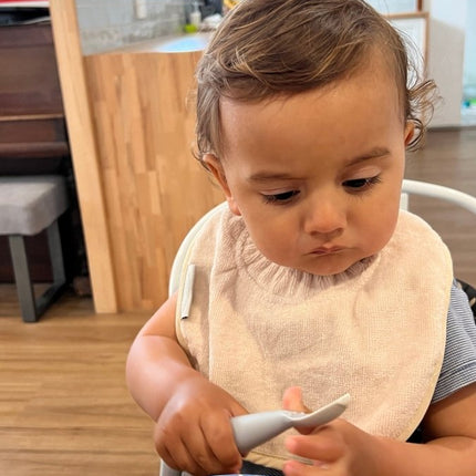 Silly Billyz Slabbetje Large White Sand koop je bij Babywinkel