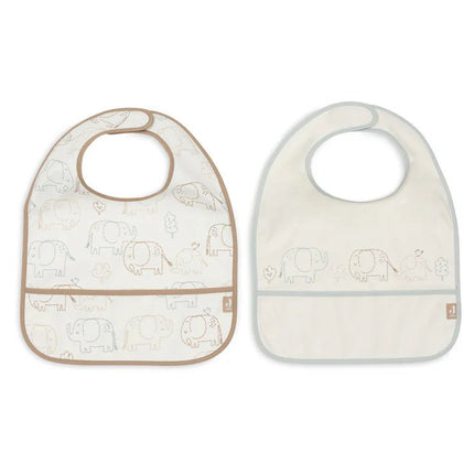 Jollein Slabbetje Elephant Tales Waterproef 2St koop je bij Babywinkel