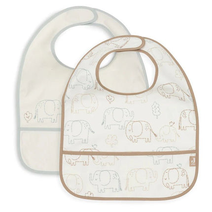 Jollein Slabbetje Elephant Tales Waterproef 2St koop je bij Babywinkel