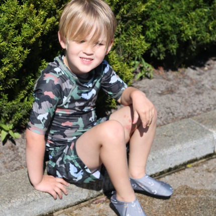 Slipstop Waterschoentjes Smiley Grey Boys koop je bij Babywinkel