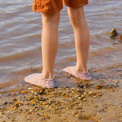 Slipstop Waterschoentjes Cognac Stripe koop je bij Babywinkel