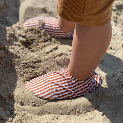 Slipstop Waterschoentjes Cognac Stripe koop je bij Babywinkel